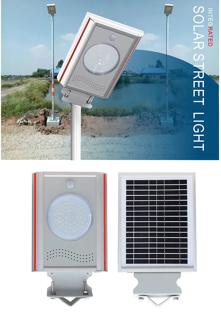 Prix ​​du lampadaire solaire tout-en-un extérieur IP65 lampadaire solaire LED intégré