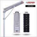 Système d'éclairage d'extérieur avec batterie 30W, panneau d'alimentation led intégré à intensité variable, projecteur de lampe solaire tout-en-un avec télécommande