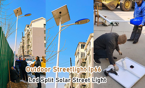 Lampe de route LED intégrée à cellule solaire télécommandée-réverbères solaires à réglage automatique