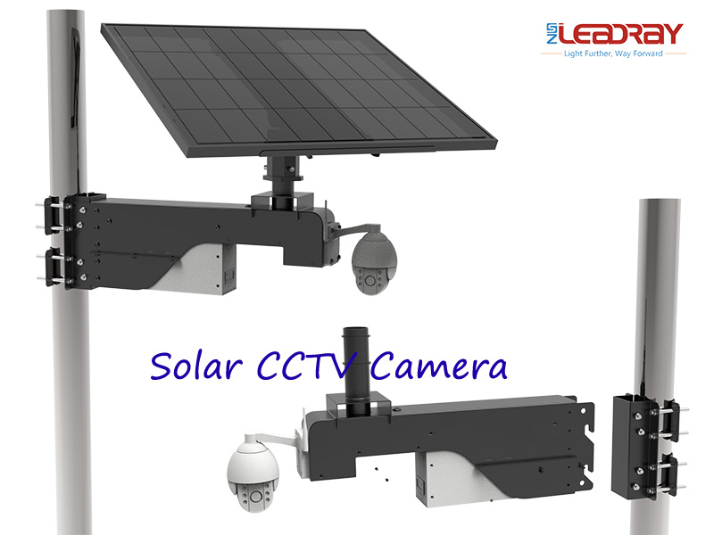 Lampadaire solaire avec caméra de vidéosurveillance