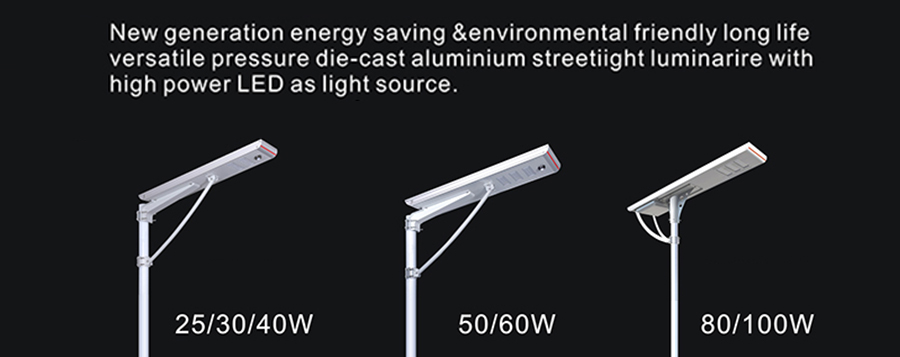 lampadaire LED à énergie solaire intégré 40w