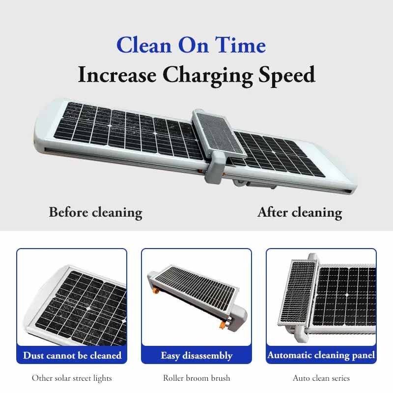 Street solar light with Auto cleaning System