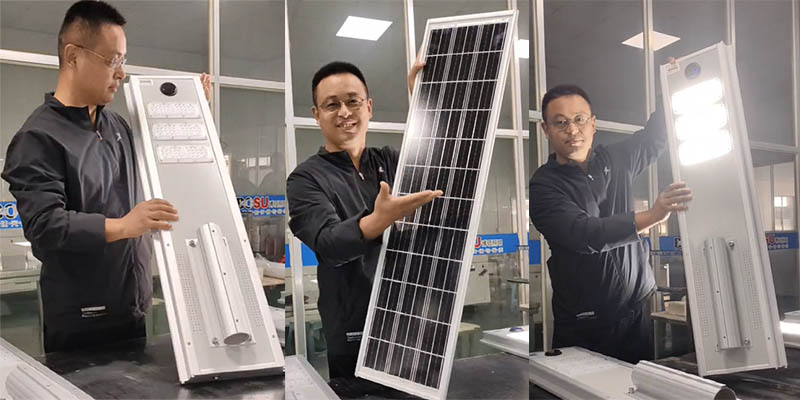 Integrated solar street lamps and light sources