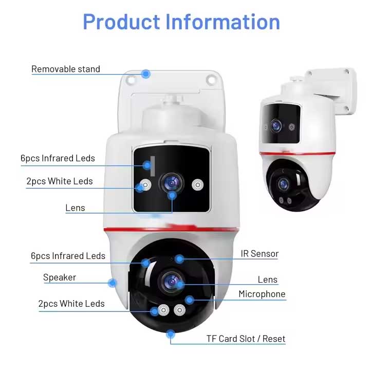 Wifi CCTV 4MP Camera Dual Lens