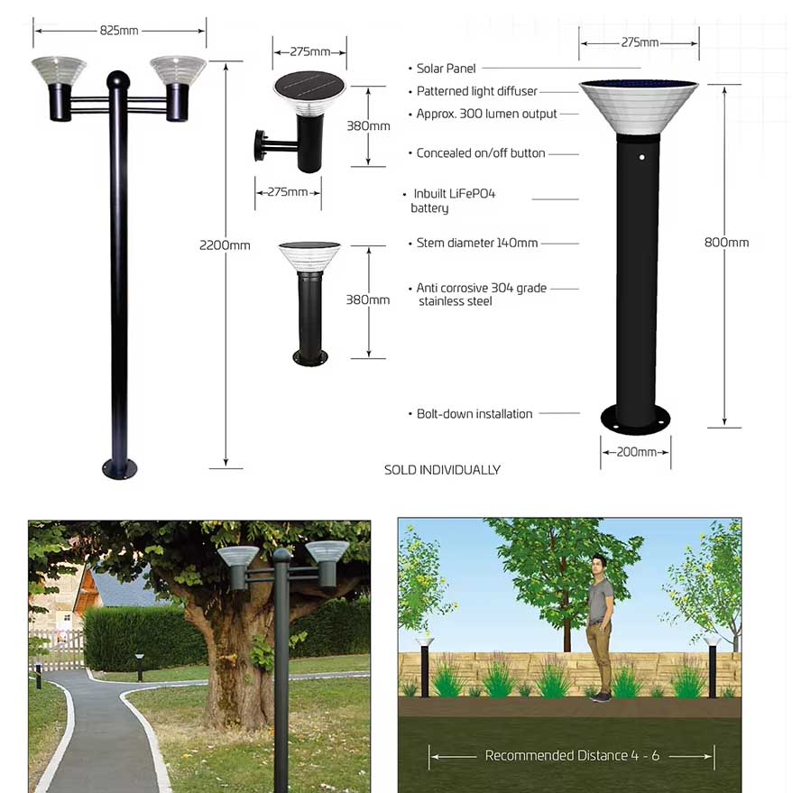 All-In-One DC Powered Solar Bollard Landscape All-In-One DC Powered Solar Bollard Landscape