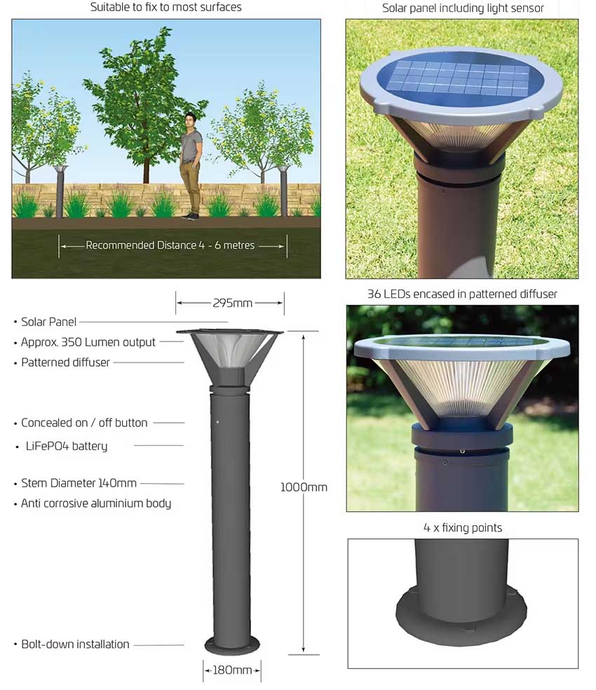 Solar Bollard Light Solar Lawn Light Solar Courtyard Light