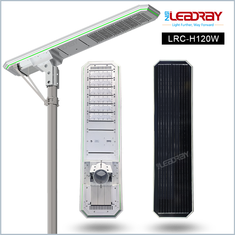120W Waterproof Integrated Outdoor Luminaria Garden Solar Street Lights