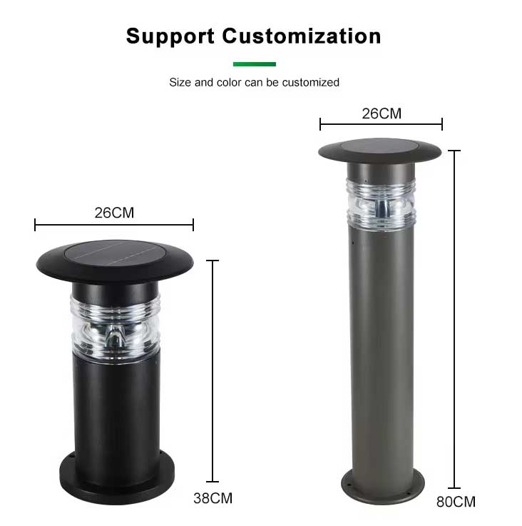 Aluminum Made Garden LED Outside Solar Bollard Light