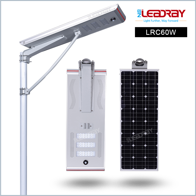60W All In One Solar Street Lights Outdoor Luminous With Remote Control 60w 80w 100w 120w