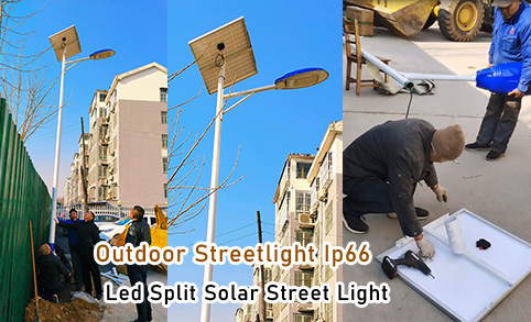 Lampadaire LED à cellule solaire intégrée avec télécommande - Lampadaires solaires à réglage automatique