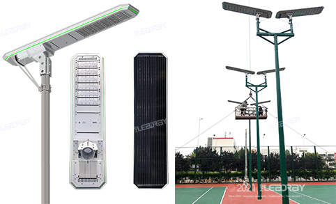 Lampadaire solaire LED IP65 étanche, flux lumineux 10 800 lm, 30 W-120 W, éclairage extérieur, système d'éclairage public solaire