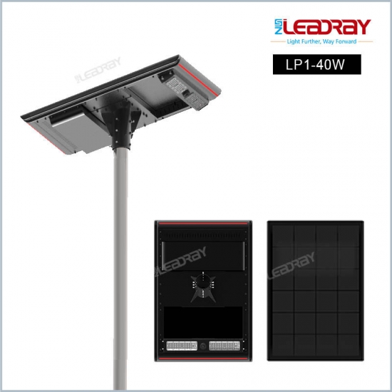 Lampe solaire de stationnement 40 W, alimentée par l'énergie solaire, vente directe, capacité de la batterie 36 V, lampes de jardin à énergie solaire