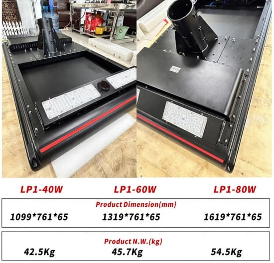 Lampe solaire de stationnement 40 W, alimentée par l'énergie solaire, vente directe, capacité de la batterie 36 V, lampes de jardin à énergie solaire