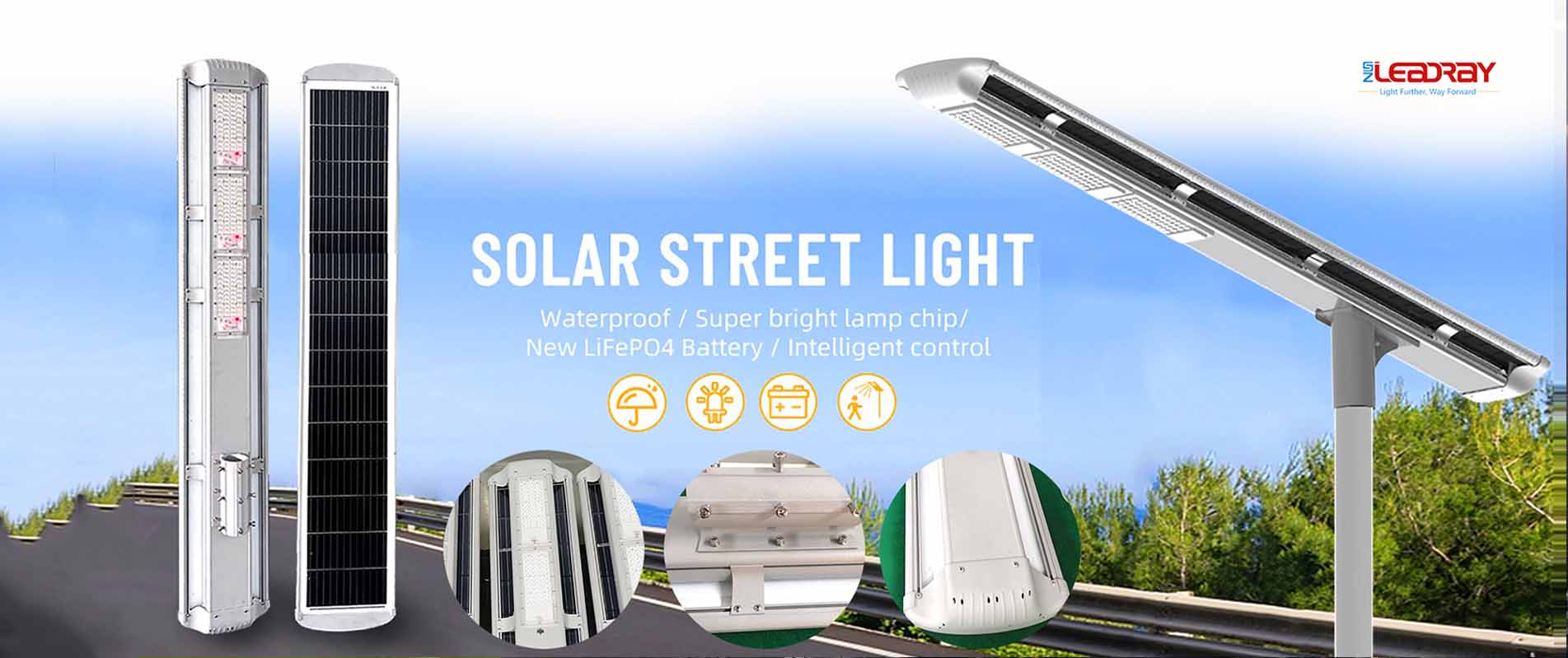 Lampadaire solaire à LED tout-en-un, étanche IP65, super luminosité, montage mural, 80 watts