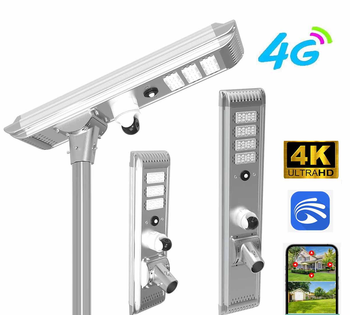 4G Solar Outdoor Camera with PIR Solar Street Light