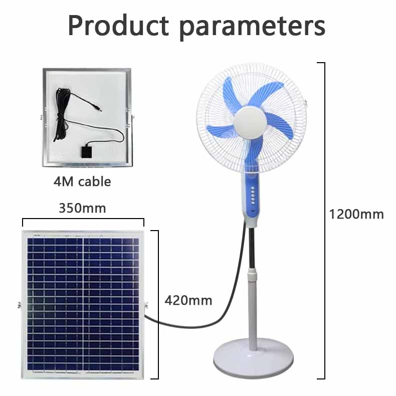 Ventilateur électrique rechargeable à l'énergie solaire, ventilateur solaire avec panneau solaire