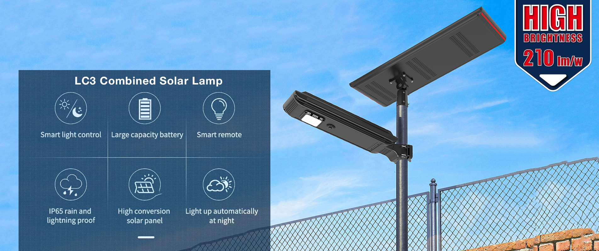 Éclairage solaire de parking en aluminium pour jardin et parc