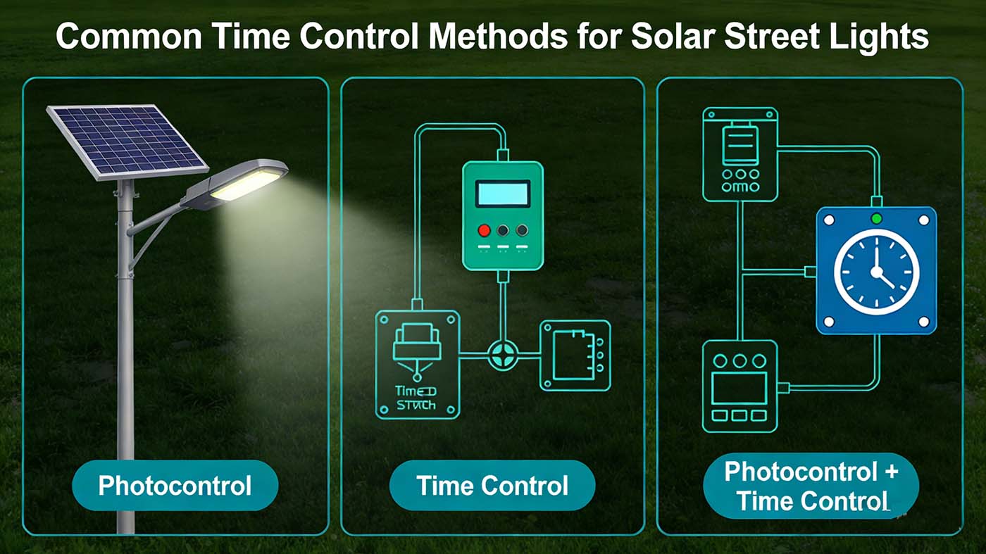 Solar street light time control