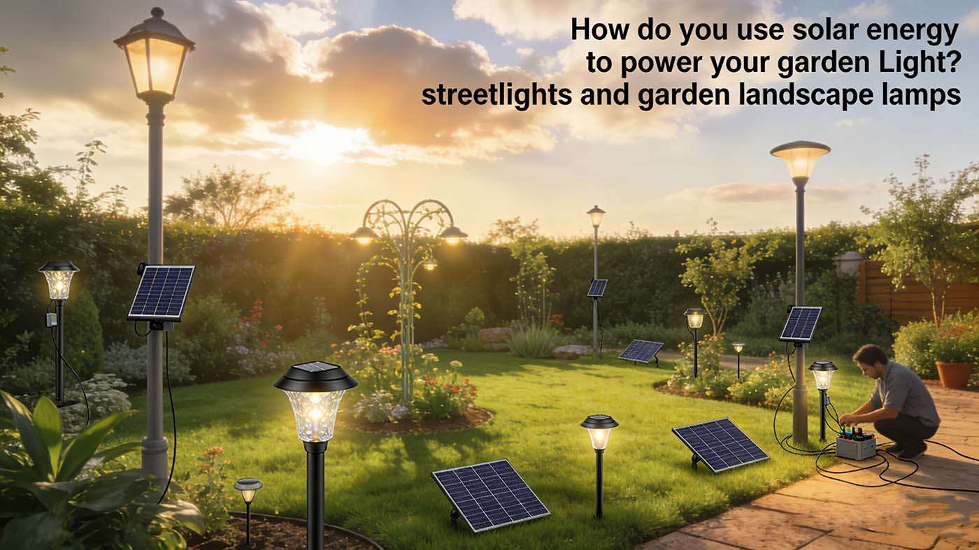 Solar energy powers outdoor lighting
