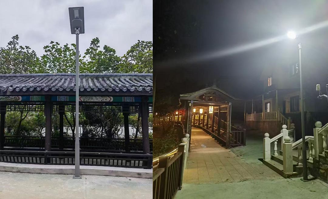 Lampadaire solaire intégré tout-en-un, étanche, à LED, pour jardin, cour, route et ferme