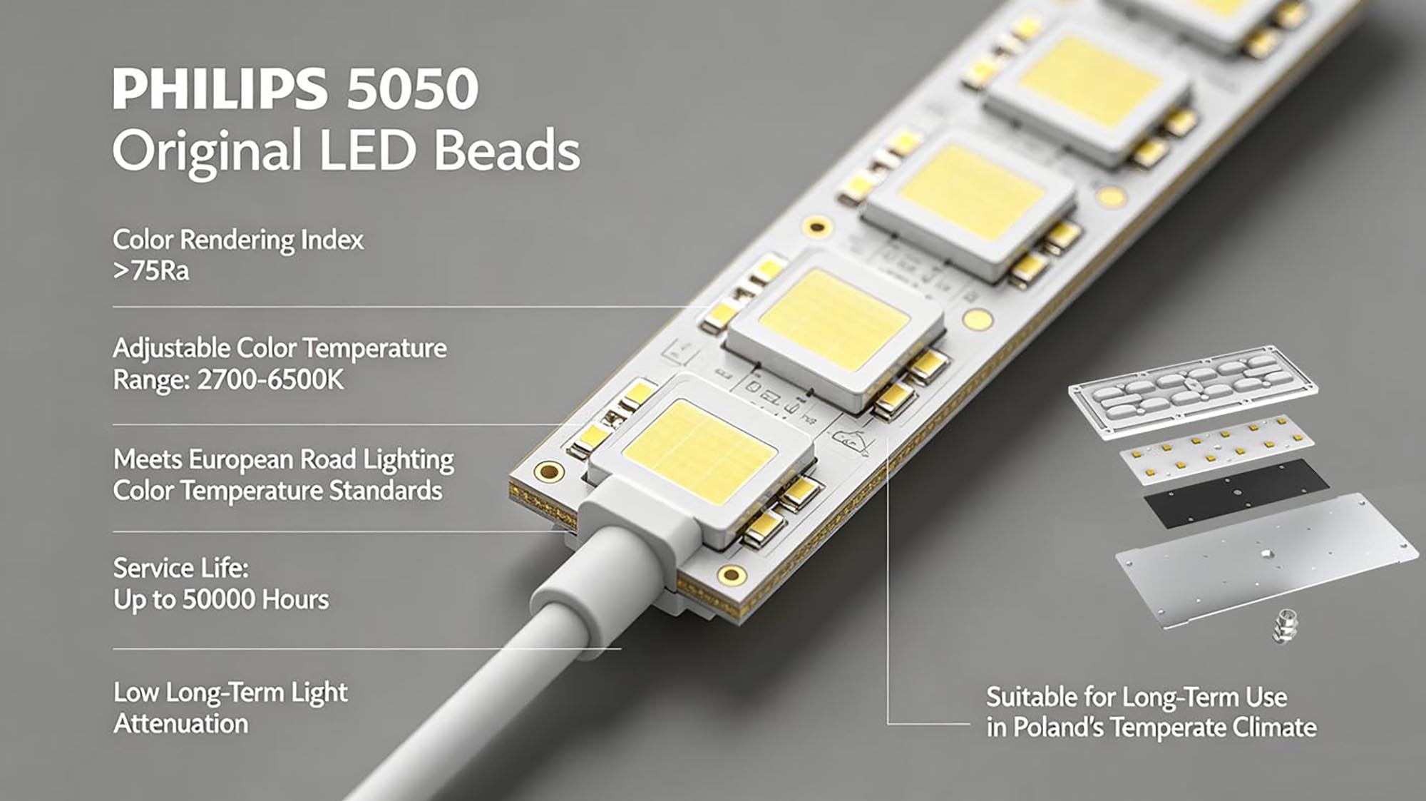Using PHILIPS 5050 original LED beads Using PHILIPS 5050 original LED beads