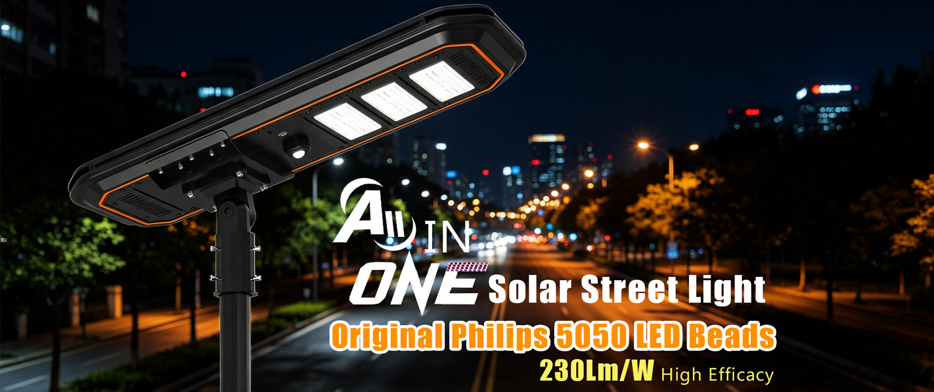 Régulateur de charge intelligent en aluminium pour lampadaire solaire extérieur 80 W