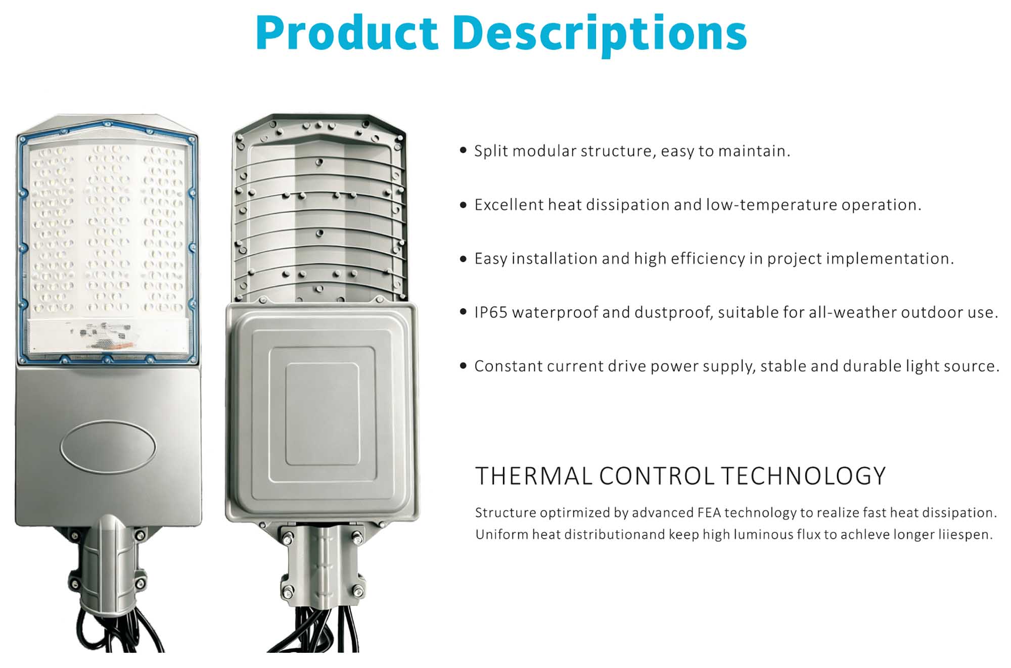 Split solar street lights