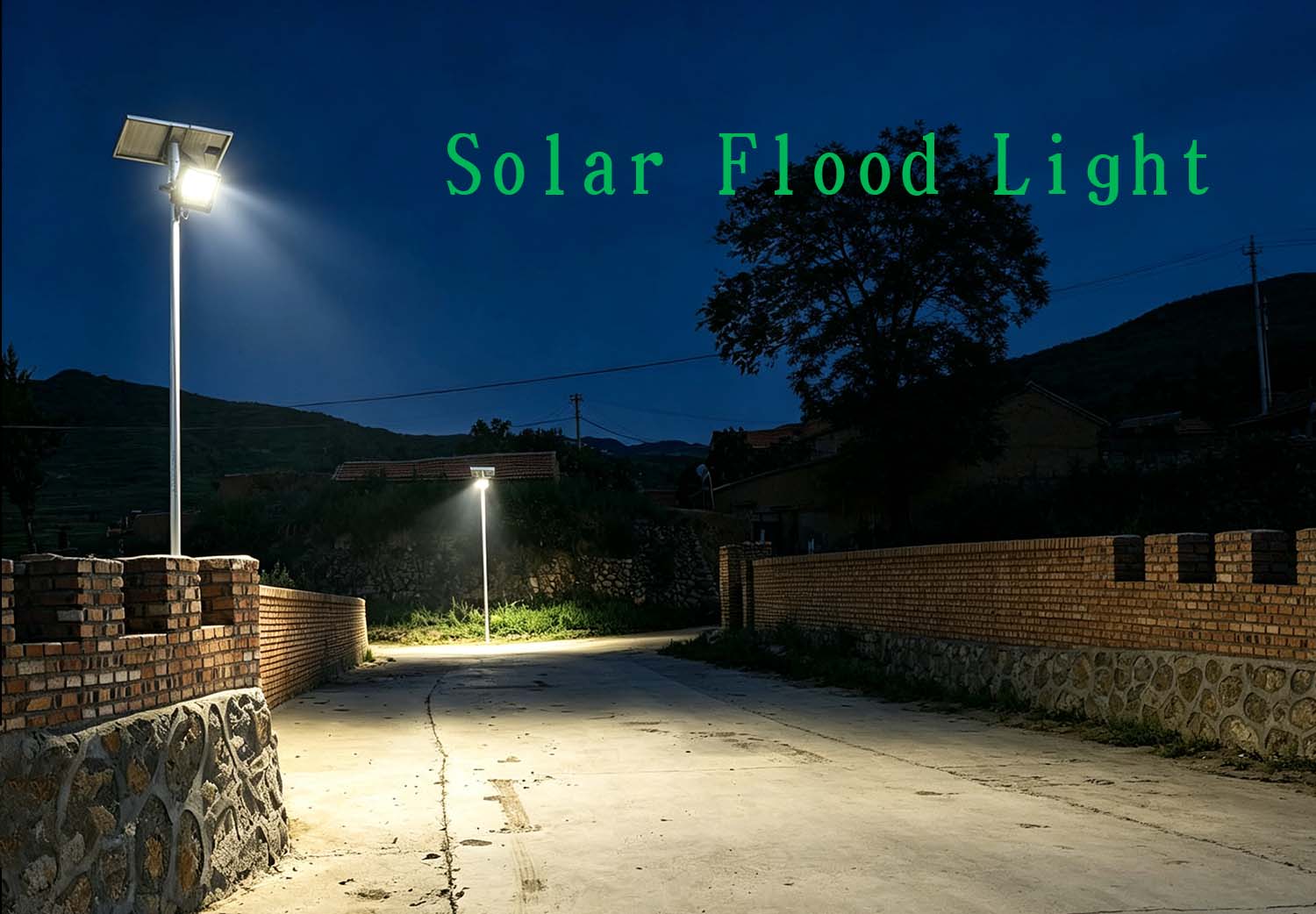 Rénovation de l'éclairage des routes rurales avec des projecteurs solaires