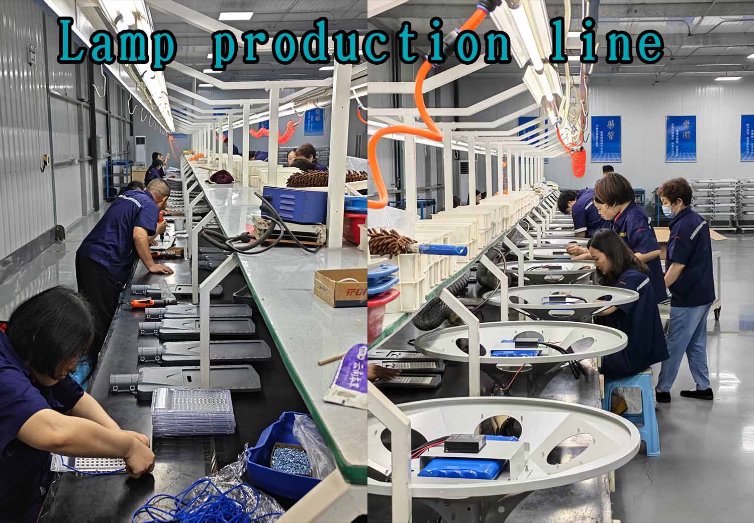 Ligne de production de l'usine LEADRAY : Fabrication strictement standardisée de lampadaires solaires LED de haute qualité