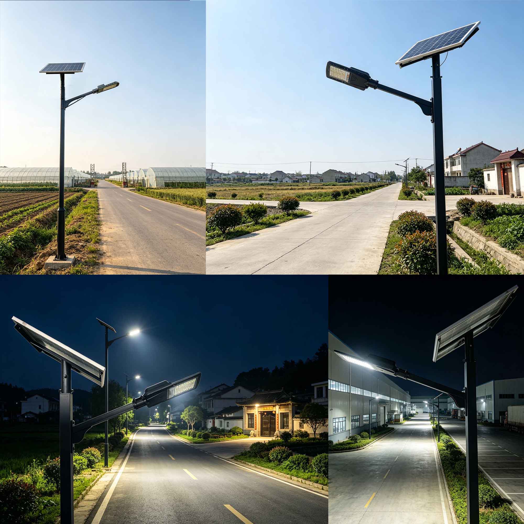 Split solar street lights