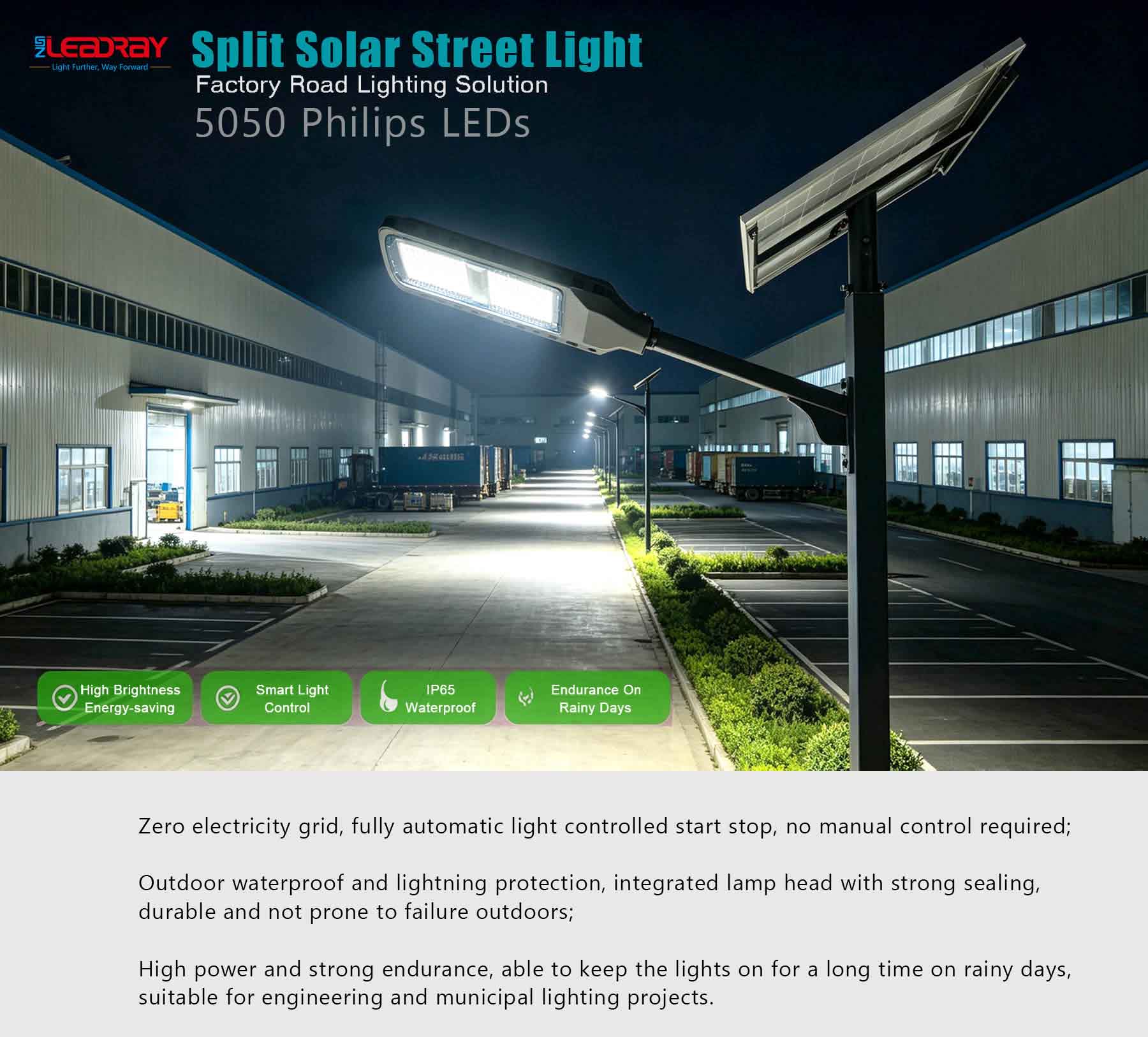 split solar street light