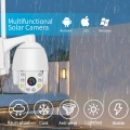 Caméra dôme de sécurité IP PTZ à batterie solaire WiFi 1080P Caméra de vidéosurveillance extérieure sans fil
