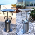 Borne solaire LED haute luminosité pour jardin, source intégrée en acier inoxydable, émission blanche, IP65