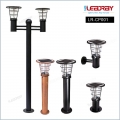 Borne solaire LED haute luminosité pour jardin, source intégrée en acier inoxydable, émission blanche, IP65