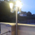 Borne solaire LED haute luminosité pour jardin, source intégrée en acier inoxydable, émission blanche, IP65
