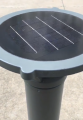 Borne lumineuse solaire automatique en aluminium pour jardin, capteur de lumière, batterie au lithium intégrée, corps en cristal de verre
