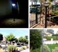 Borne lumineuse solaire automatique en aluminium pour jardin, capteur de lumière, batterie au lithium intégrée, corps en cristal de verre