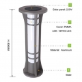 Borne lumineuse solaire CE populaire pour extérieur de qualité commerciale LED moderne en aluminium écologique