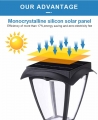 Applique murale solaire en aluminium, lampe LED étanche pour jardin, extérieur, clôture, maison