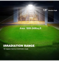 Projecteur solaire d'extérieur étanche 300 W à cellules solaires, lampe solaire en aluminium fendue