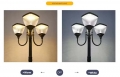 Lampadaire solaire LED étanche pour jardin, patio, allée, parc