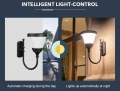 Lampadaire solaire LED 4,5 W pour jardin, extérieur, intégré au mur