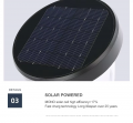 Lampadaire solaire LED 4,5 W pour jardin, extérieur, intégré au mur