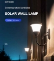 Lampadaire solaire LED 4,5 W pour jardin, extérieur, intégré au mur