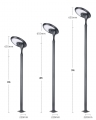 Lampadaire solaire moulé sous pression intégré de haute qualité 38 W, LED blanc/blanc chaud, monté sur poteau pour jardin et route, classé IP65