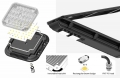 Lampadaire solaire à LED 60 W, durable et hautement efficace, avec capteur radar IP66 6 500 K
