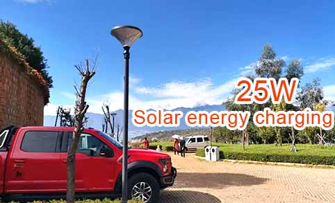 Éclairage LED solaire pour zones panoramiques Éclairage de parc 25 W