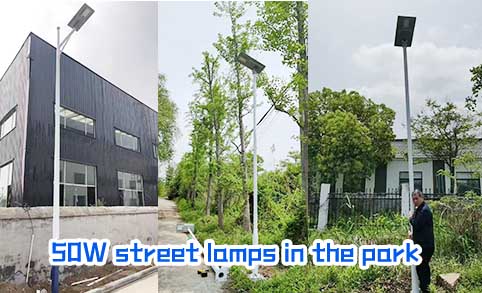 Un cas de lampadaires de 50 W dans le parc